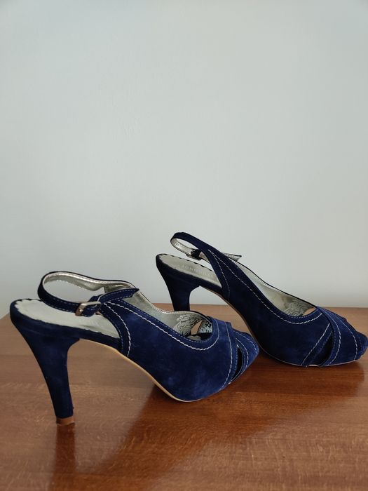 Sandale pumps piele intoarsa