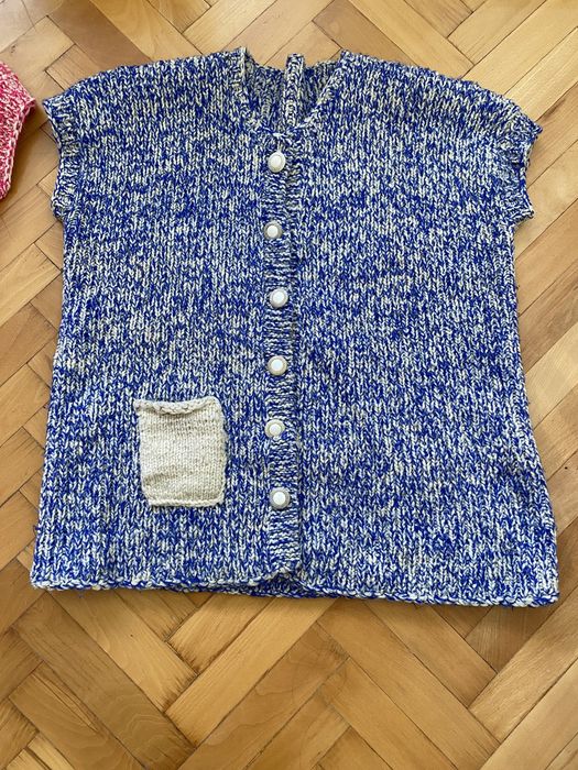 Ръчно плетен вълнен дамски елек. Размер L/ХL