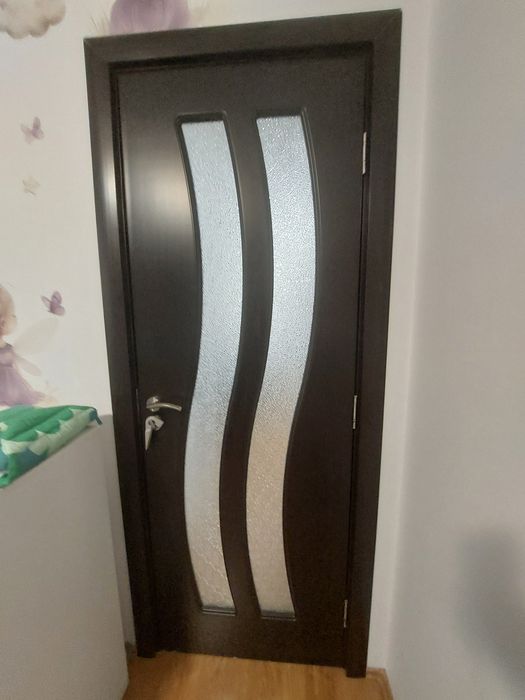 Usi maro inchis cu sticla opaca si cadre