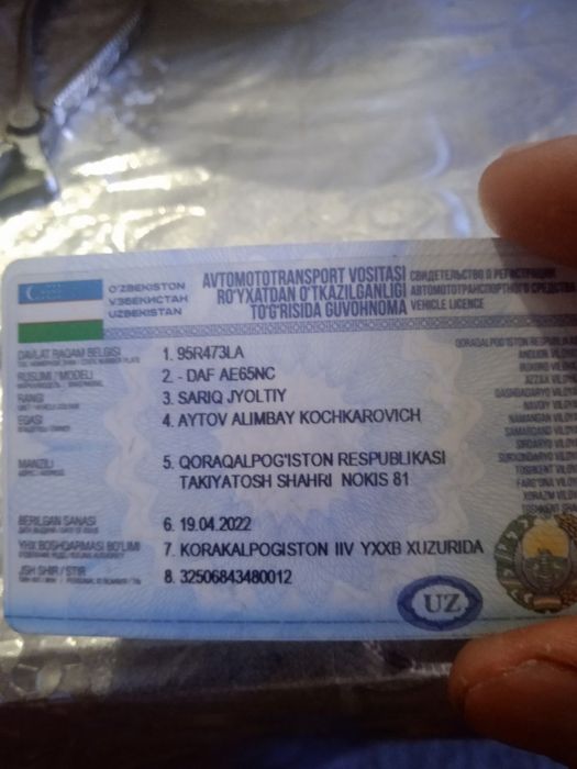 Daf 2002 yangi moshin