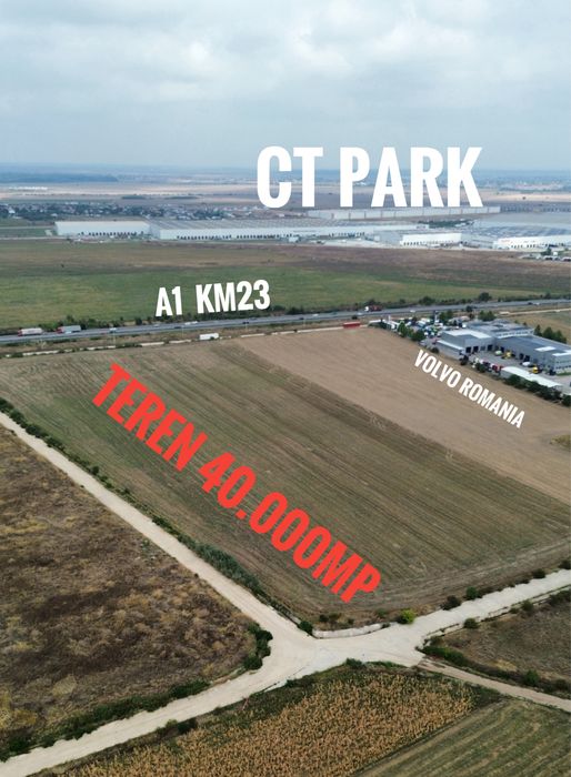 Teren industrial  de la 3000MP pana la 40.000mp Parcul Industrial A1 km23 Bolintin-Deal