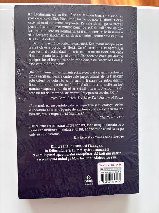Carte “Persoana intai” de Richard Flanagan.