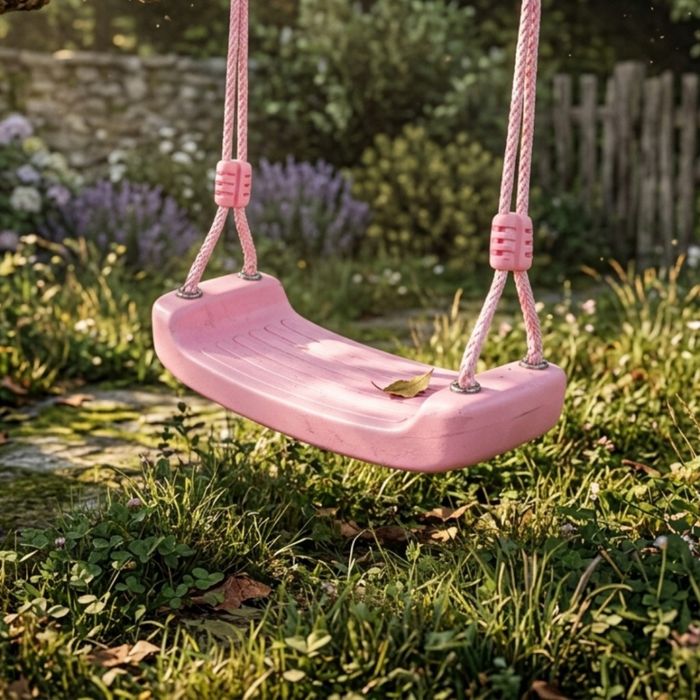Детска градинска розова люлка – здрава, безопасна и регулируема до 75 кг