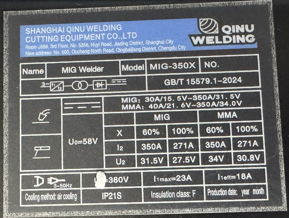 Полавтомат сварочный аппарат (кемпинг) MIG- 350X