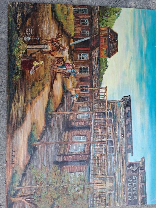 tablou pictura pe panza 61/45 cm semnat E Ernst