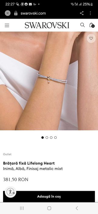 Brățară fixa Swarovski Heart