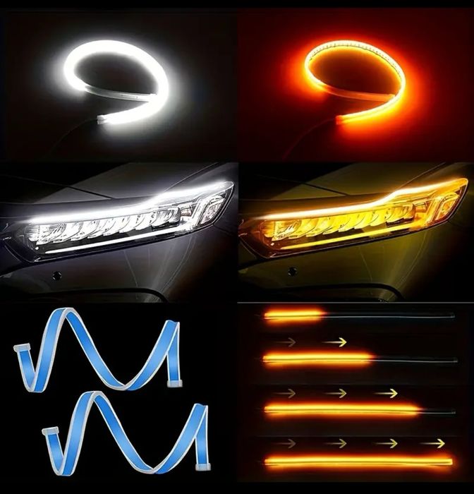 2 броя LED дневни ВОДОУСТОЙЧИВИ светлини за кола АВТОМОБИЛ с функция б