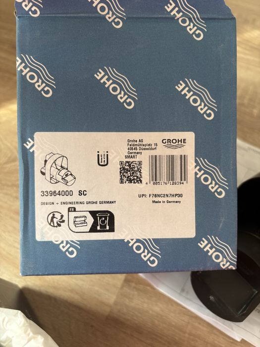 НОВ!!! Grohe EUROSMART смесител за вграждане за душ/ Черен мат