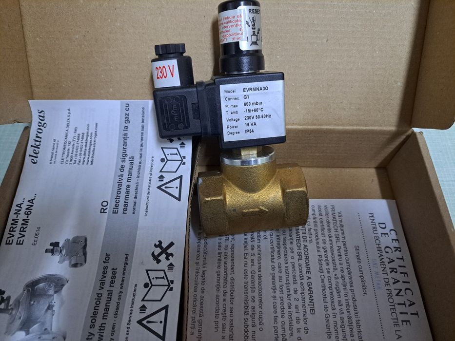 Electrovană gaz  1 " =1 buc x 130 buc . 1/2 buc x 100 buc