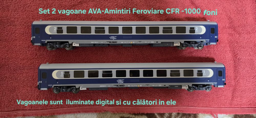Super oferta!  Vagoane CFR iluminate si cu calatori, plus un vagon MAV de dormit, de la LS Models