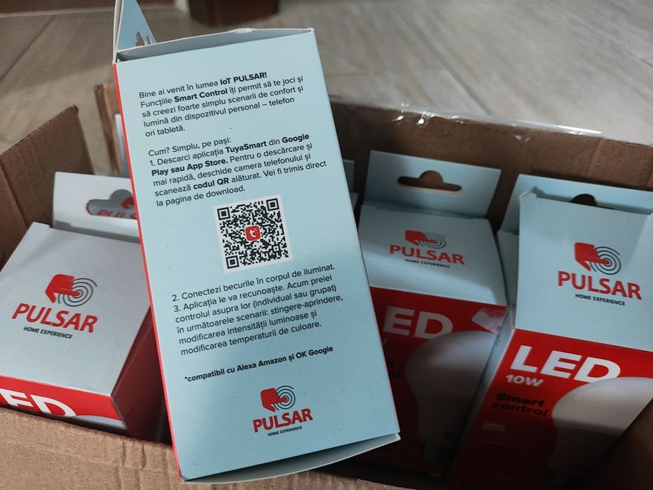 Bec smart Pulsar, soclu E27, wifi, Tuya