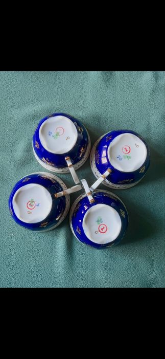 Serviciu de Ceai/Cafea Zsolnay Hungary - Pompadour III - Cobalt si Aur