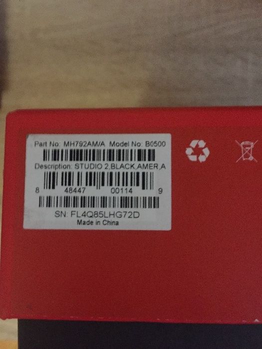 Аудио слушалки STUDIO 2, BLACK, AMER,A Model B0500 USA