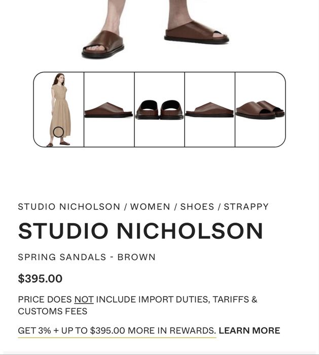 Дамски чехли от телешка кожа STUDIOS NICHOLSON. Размер 41