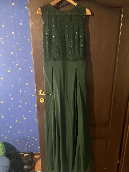 Дълга рокля "GLAMOUR" Christine Fashion- Цвят зелен