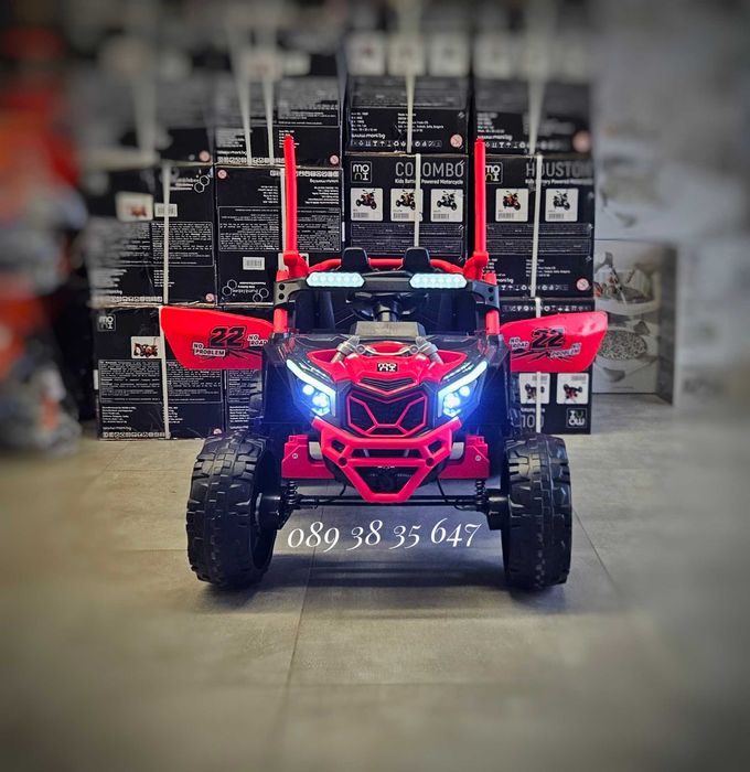 ПРОМОЦИЯ!НОВО!Акумулаторен джип Kansas RED с 24V батерия,меки гуми,4x4