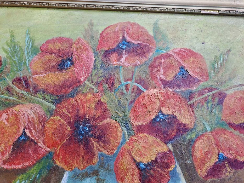 tablou pictura pe pfl 75/55 cm semnat datat 1958