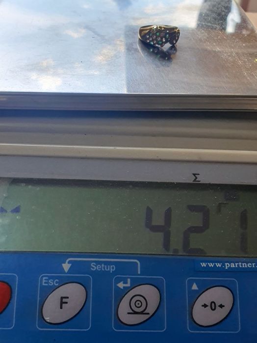 Inel din aur de 18K tip panteră cu smaralde naturale – mărimea 57 – 4,21 g