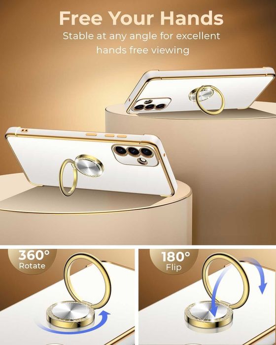 Husă Samsung Galaxy S24 Albă cu Inel Suport (Ring Holder), Nouă, Nesigilată, în Cutie
