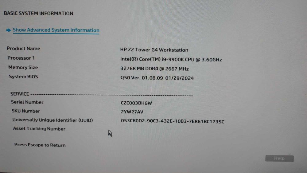 Hp z2 tower g4 workstation desktop i9 9900k , Rtx 3070 8Gb, 32 Gb Ram