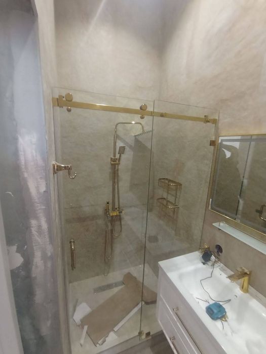 Душ кабина каленное стекло 10 мм душевые перегородки