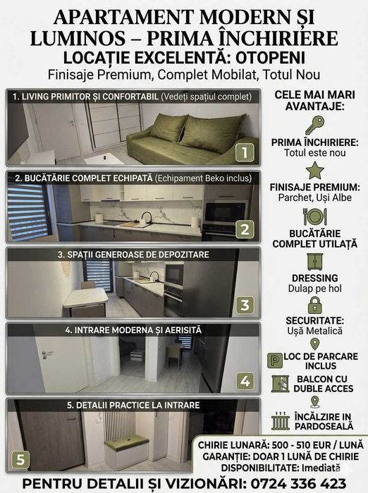 Prima Închiriere: Apartament Premium în Otopeni (Str. I.C. Brătianu) – Încălzire în Pardoseală & Parcare Inclusă