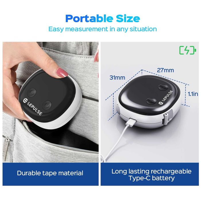 Lepulse Smart Body Roleta, Bluetooth измервателна лента за измерване на тялото, LED дисплей