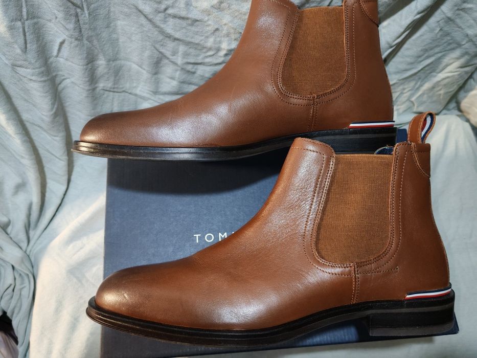 Стилни мъжки кларкове от естествена кожа TOMMY HILFIGER №43