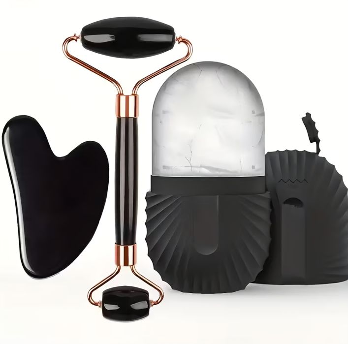 Комплект за грижа за лицето с леден ролер, Гуа Ша