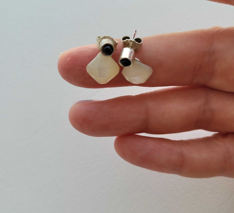 Сребърни бижута обици и пръстен