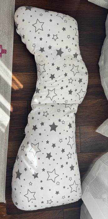 Perna gravide ergonomica Kidizi Alma Galaxy Grey, husa detasabila, 125x45 cm