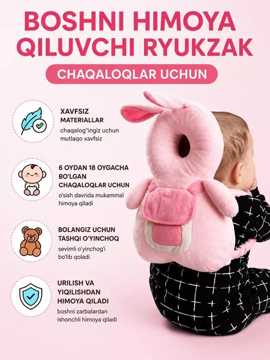 Kichkintoyingiz xavfsizlig uchun qulay va xavfsiz himoyalangan.ruyuzak