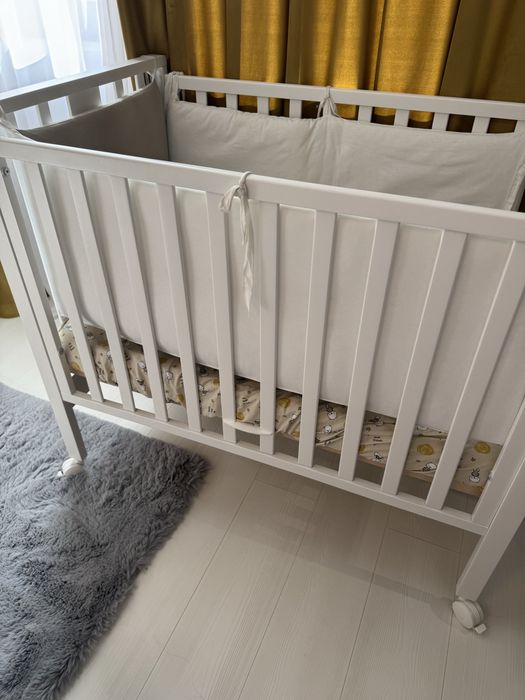 Patut copil Anna Bebe cu saltea cocos si 2 lenj incluse noi