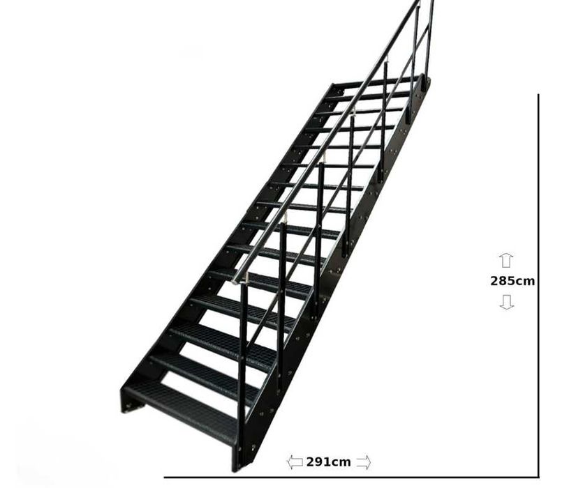 Метално стълбище 15 стъпала | Външни стълби | Поцинковано
