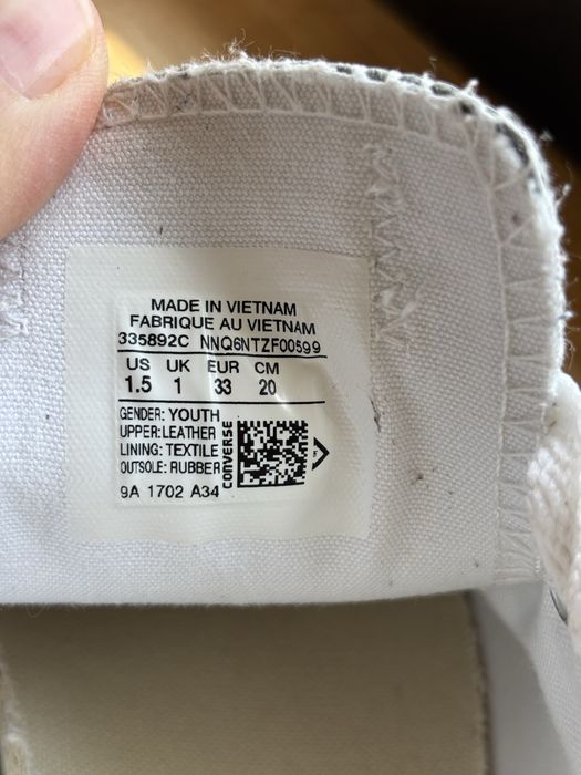 Converse copii din piele alb
