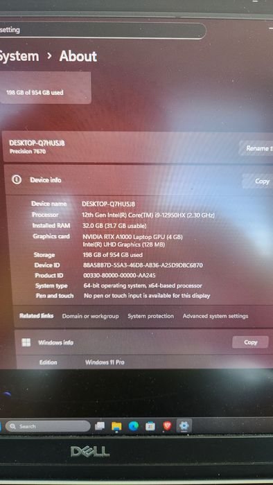 DELL PRECISION 7670 – i9-12950HX / RTX2000A / 32GB / 1TB