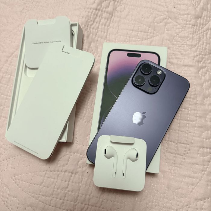 ПЕРФЕКТЕН iPhone 14 Pro Max 512GB Deep Purple | Първи собственик + Подаръци