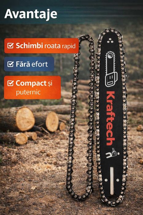 Lama si lant drujba 14 inch Kraftech pas 3.25 taiere precisa