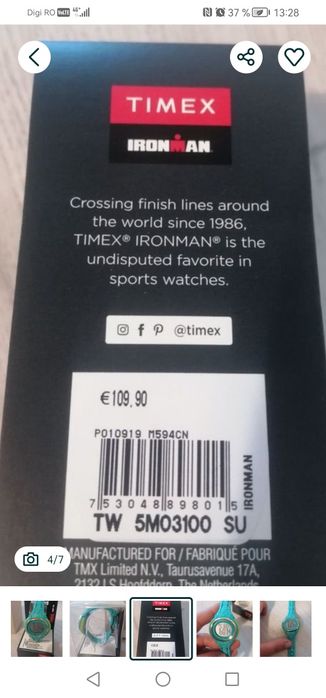 Ceas copii original Timex, nou în cutie, brățară de silicon, 
Preț mag