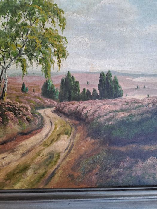 tablou vechi pictura pe panza 80/61 cm semnat w segeberg