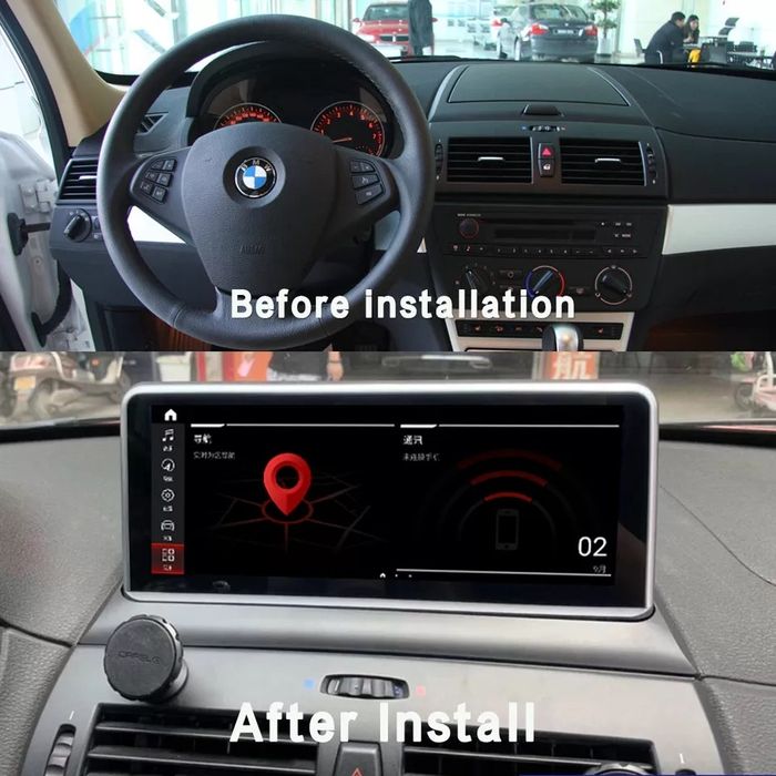 Navigatie Bmw Seria 3 E90 decupat bord,E87,E88 Seria 1 android 12,Slot