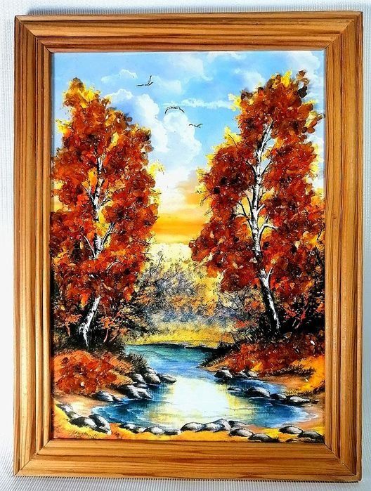 Чеканка картина Янтарь