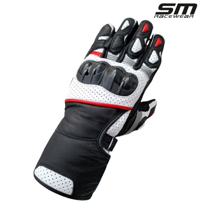 Manusi moto piele naturala SM Alp Red-White-Black S, M, L, XL, 2XL Noi