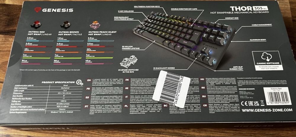 Компактна Механична Клавиатура GENESIS THOR 303 TKL