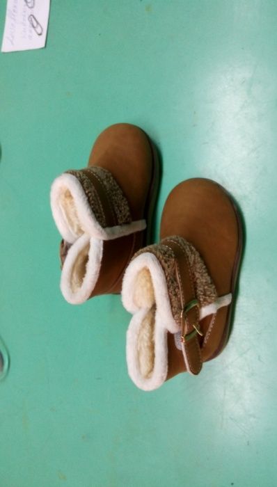 Детски велурени боти Fashion с топъл хастар кафеви №25 - 15см