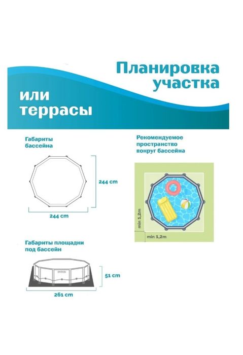 Бассейн каркасный INTEX Круг Metal Frame 305х76 см