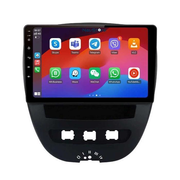 Navigatie Android Toyota Aygo Peugeot 107 Citroen C1 Carplay 1-8GB