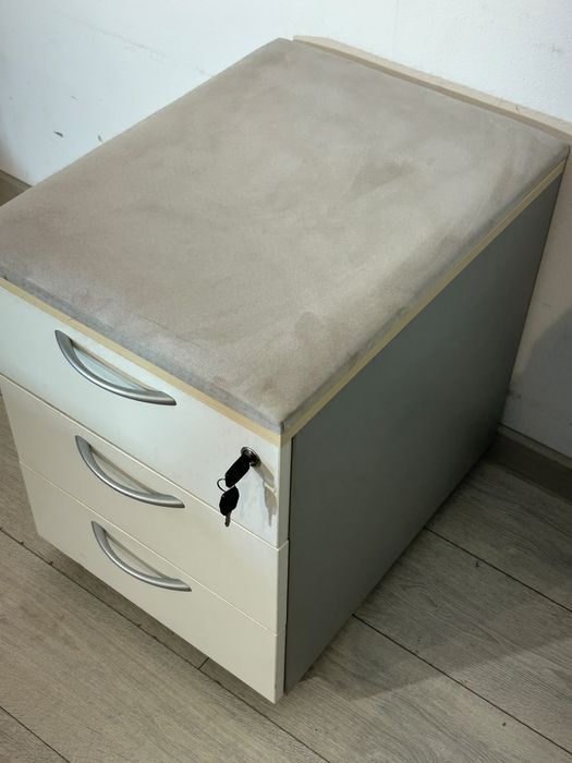 Rollbox cu 3 Sertare, Taburet; Mic Dulap Birou; Comodă; Casetieră; Noptieră