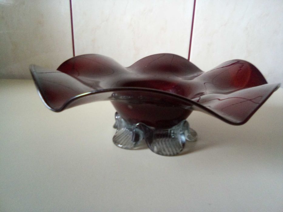 Vand set vaze cristal rosu