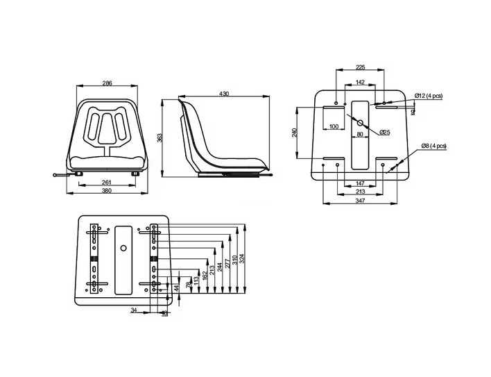 Scaun tractor Iseki,  Yanmar,  Kubota,  Mitsubishi,  macara, stivuitor